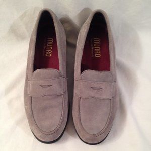Penny Loafers Grey Suede Xtra Light Platform Munro 7W